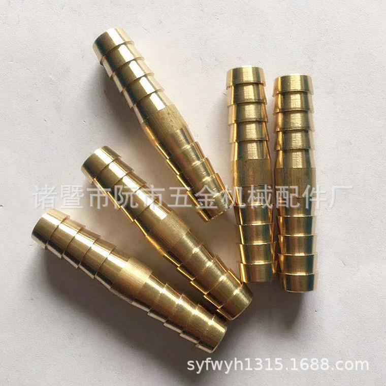 现货全铜一字宝塔插管 宝塔双头气嘴 10mm软管直通宝塔气动接头