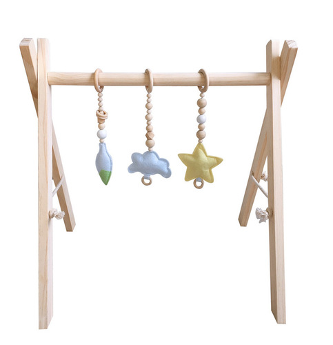 ins decoration Nordic style children's room fitness equipment newborn baby baby fitness rack Nordic wooden crafts