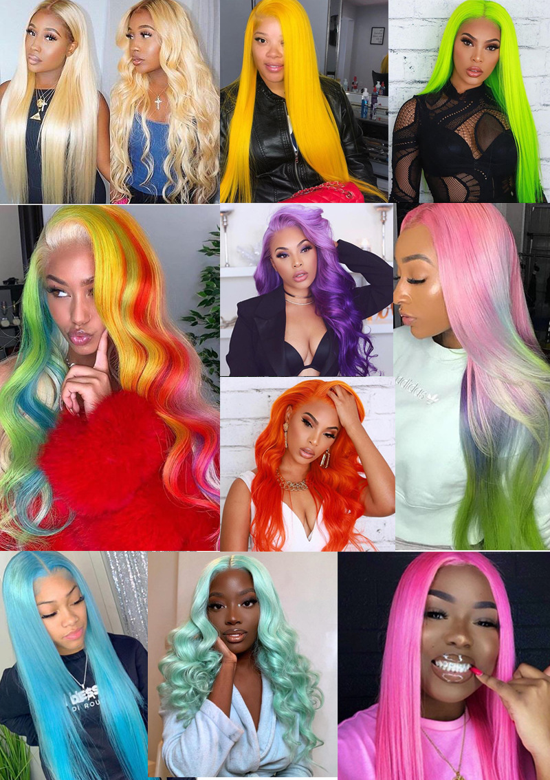 Ginger human hair lace front pruik met body wave krul_voghion.com