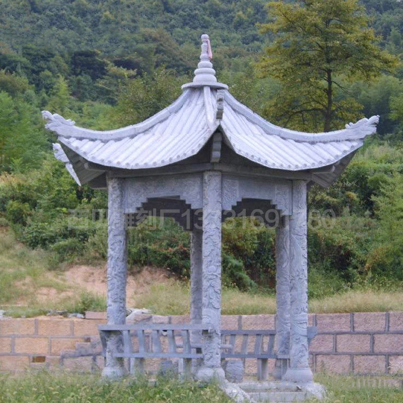 Chinese antique stone carving Arbor factory Direct selling install tradition Park Scenery villa Granite Bluestone Pavilion
