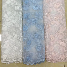 新款多色蕾丝网纱刺绣花面料 高档欧根纱连衣裙婚纱礼服面料