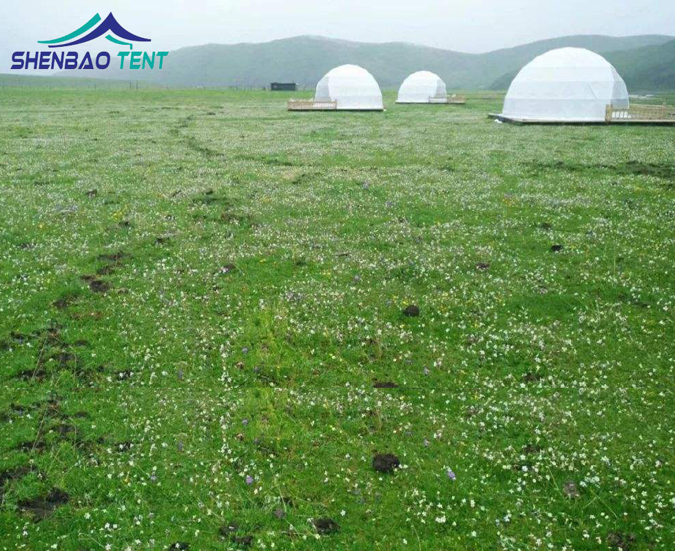 定制草地搭建星级度假酒店篷房 圆顶球形景区野营住宿帐篷酒店