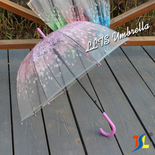 小清新樱花图透明雨伞一次性装饰伞 拱形阿波罗蘑菇伞摆地摊货源