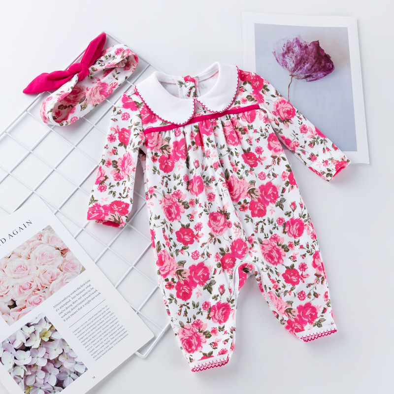 Spring and autumn baby clothes new rose...