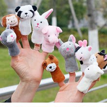 2023跨境新款卡通動物毛絨玩具手指玩偶寶寶安撫手指偶熊貓兔子