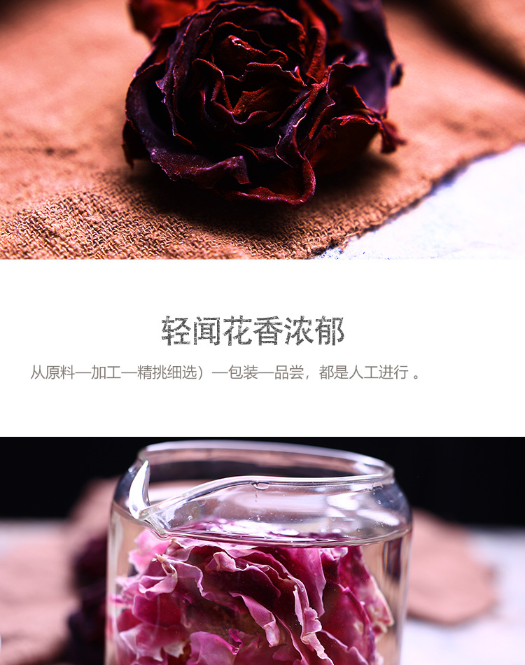 Mo Hong Rose Dried Edible Rose Flower Tea Freeze Dried One Flower Per Cup 500g in use