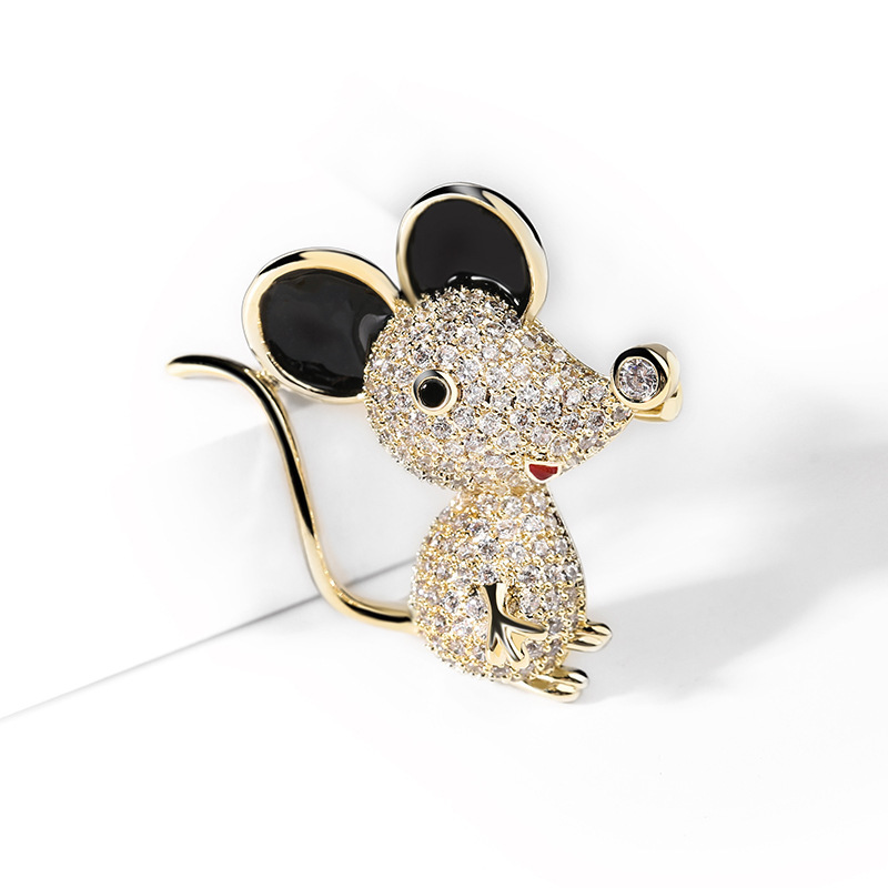 卡通米老鼠本命胸針女氣質時尚百搭別針十二生肖老鼠胸花動物胸針