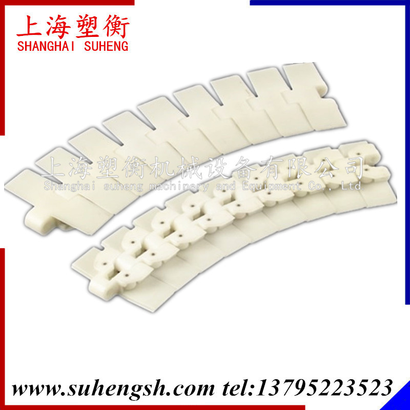 RT114滚珠转弯塑料链板 柔性侧弯传输链板平板滚珠输送塑料链板