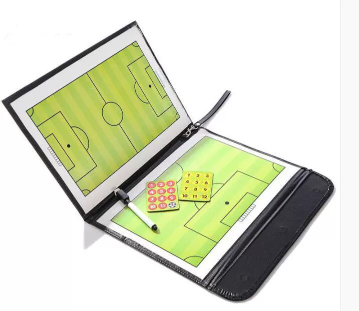足球战术板皮质折叠教练板双面磁石带笔带擦示教板沙盘