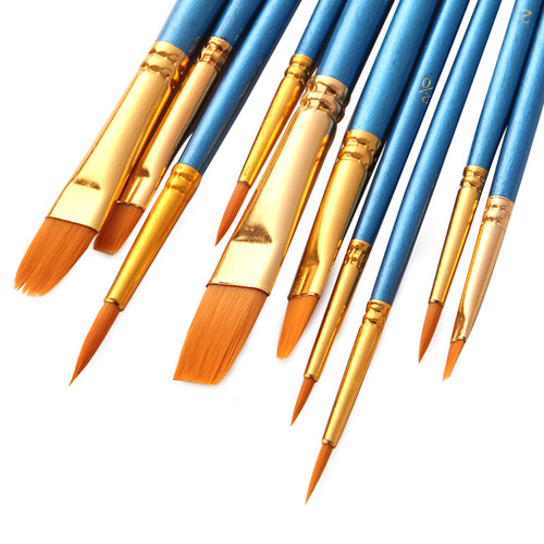 Cross-border Amazon 50-piece nylon brush set, gouache brush, pearlescent blue oil brush