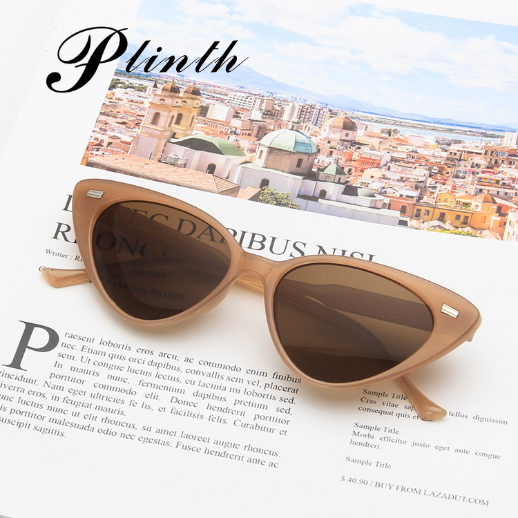 Korean-style Retro Cat's Eye Brown Sunglasses Women's Hong Kong-style Small Face Instagram Style Didi Bouncing Glasses Internet Celebrity Sunglasses Trendy Shake Tone