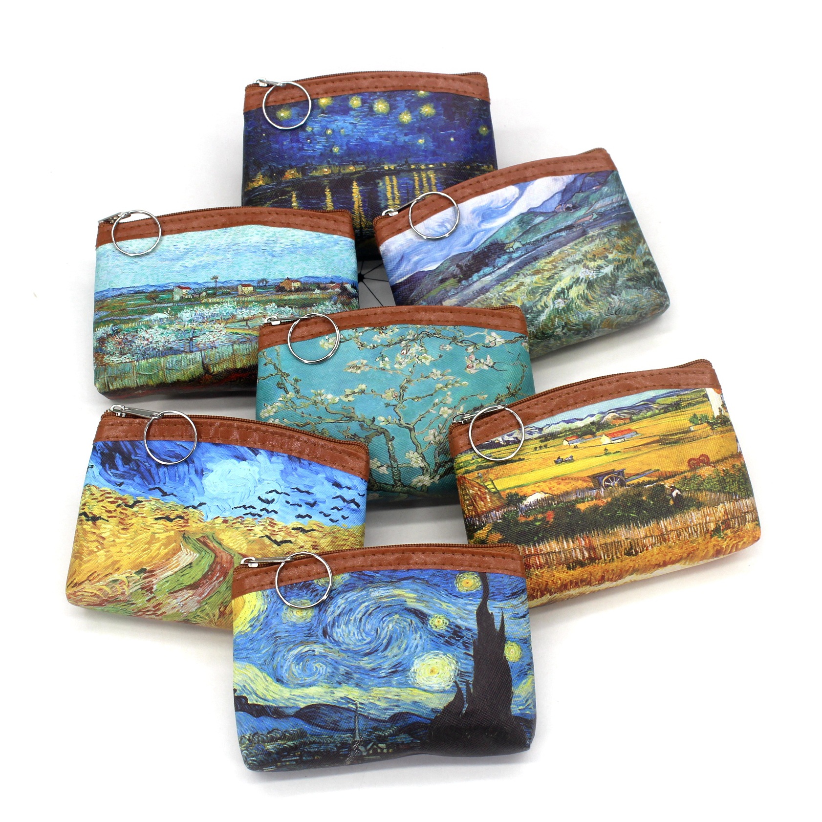 Women's Oil Painting Pu Leather Zipper Coin Purses display picture 3