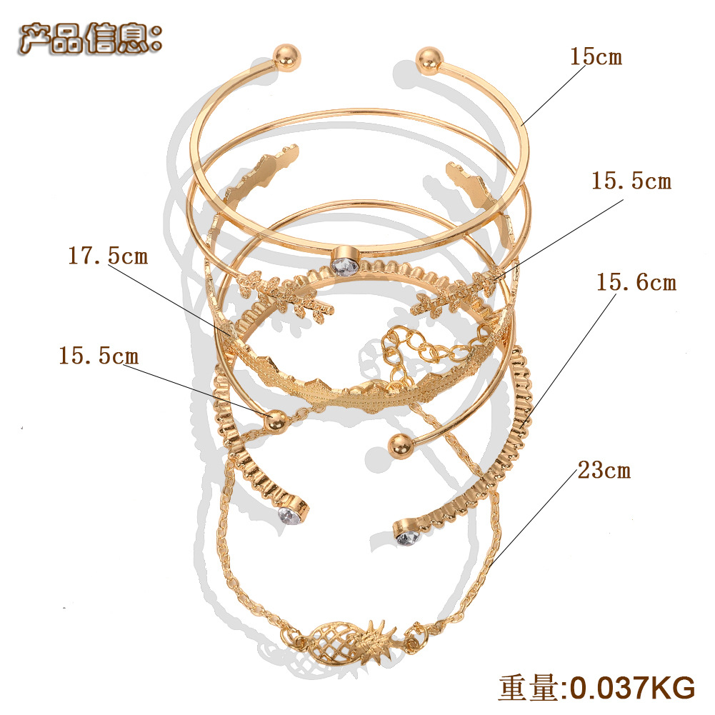 New Alloy Pineapple Bracelet Set Fashion Mix And Match Wind Jewelry Accessories display picture 1