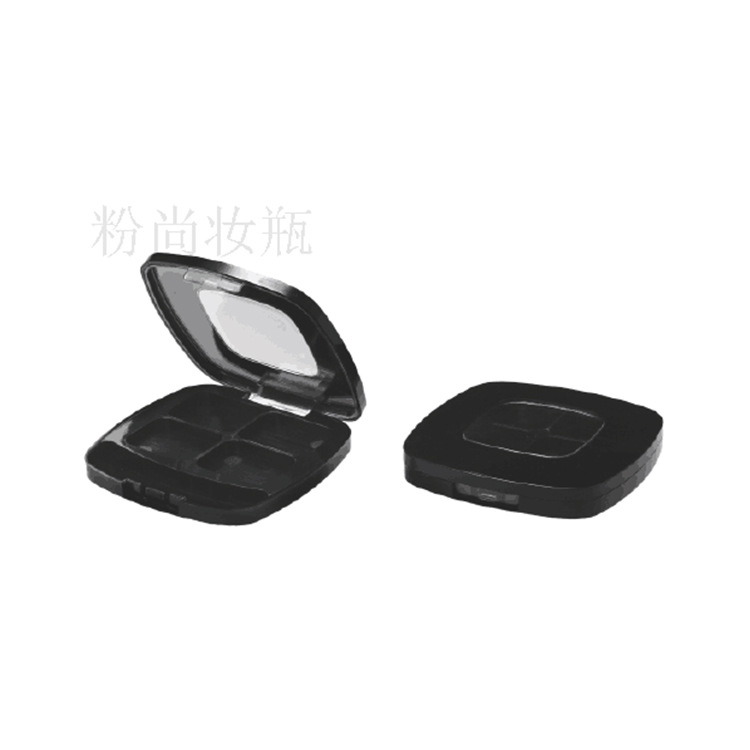 厂家直销 方形四格 眼影盒 多色带刷格 彩妆粉盒包材定制