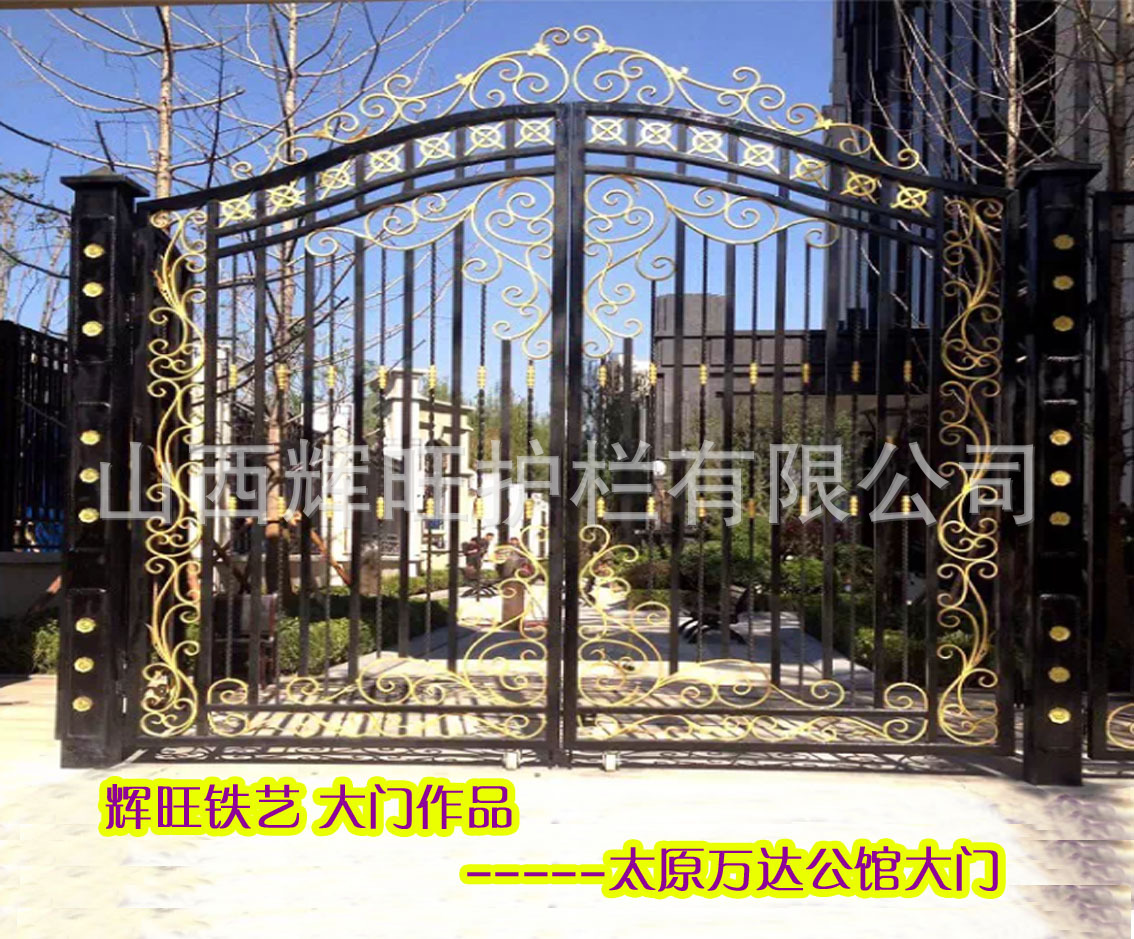 公园景区铁艺大门小区单位装饰门别墅铁艺门艺术铁门接受定制
