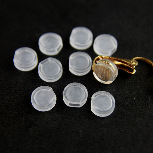 Invisible pierced screw ear clip pads, transparent round spring ear clip pads, ear pad clip accessories