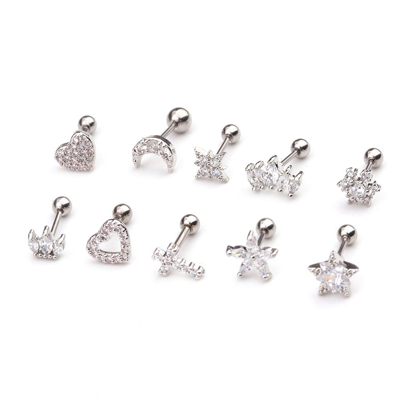 Ear Cartilage Rings & Studs Fashion Crown Copper Plating display picture 13