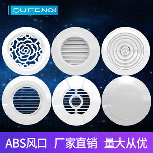 OU Fenqi ABS New Air Outlet Fresh Air System System Central Air -Conditioning Crowing Air Outlet Circular Louver может быть подключен к выходу воздуха