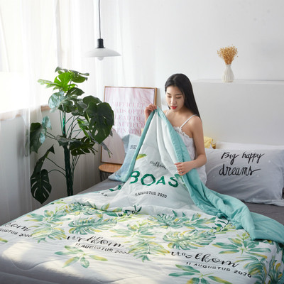 【不起球不褪色不缩水】水洗棉夏被空调被春秋被单双人夏季薄被子|ru