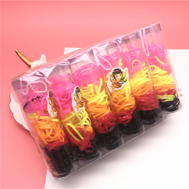 Banda de barril de doble capa para niños desechable fuerte tirón constantemente anillo de pelo anillo de cabeza un yuan dos yuanes tienda cabeza accesorios suministro