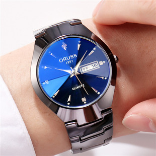Men's Steel Band Quartz Watch Business Luminous Waterproof Men's Watch Double Calendar Casual Men's and Women's Couple's Watch Wholesale