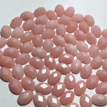 天然粉欧宝 天然粉色蛋白石 蛋形平底龟面 格面 4*6 5*7 OS