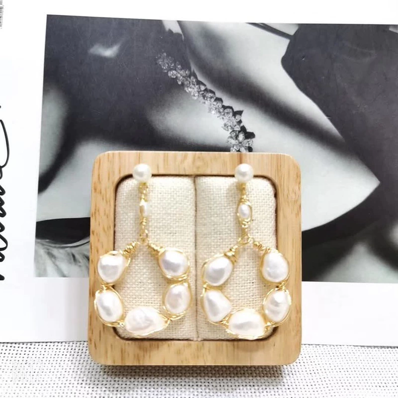 Pearl drop earrings, 925 silver hooks, gold‑plated, freshwater pearls, French style