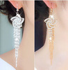 Extra-long long earrings, flowered, wholesale