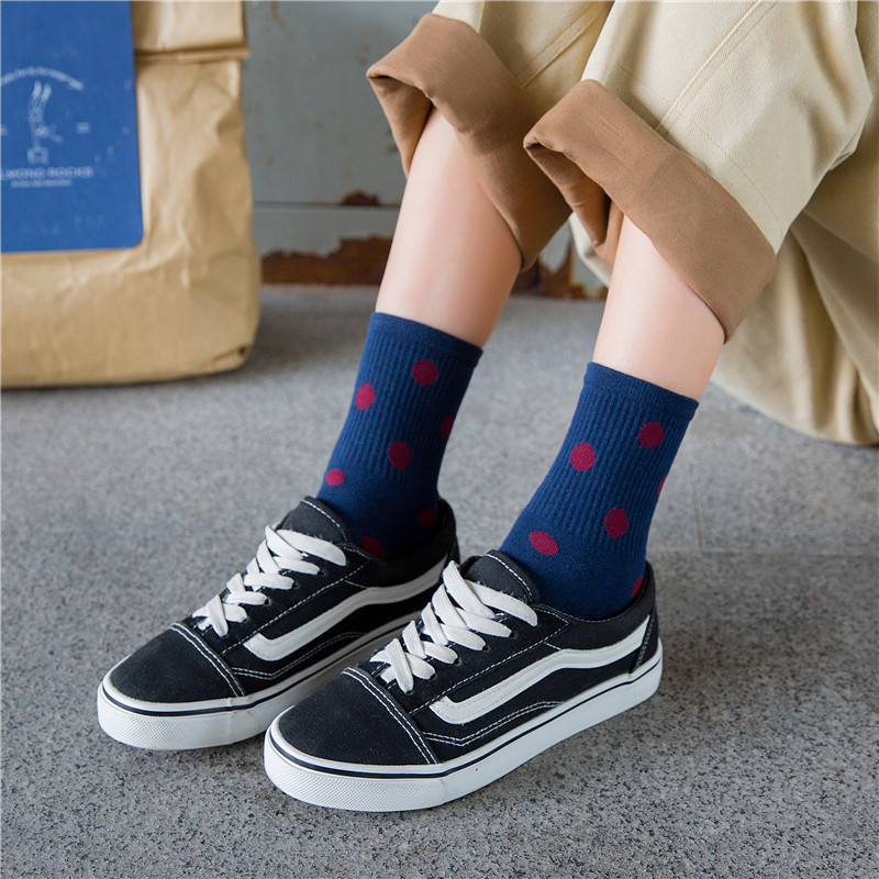 fashion circle printed cotton tube socks   NSFN40096