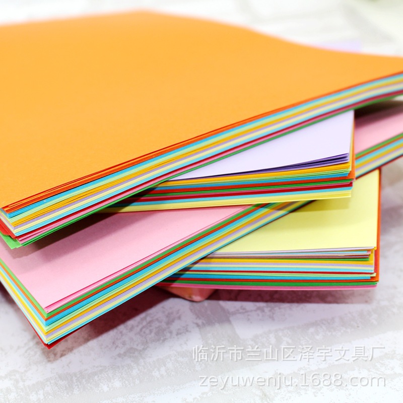 A4双面彩色手工纸 大号折纸 儿童DIY手工材料 一包10色100张装
