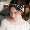 European and American New Exaggerated Bride Headwear Cross border Aesthetic Handmade Beaded Headwear Flower Headwear Wed