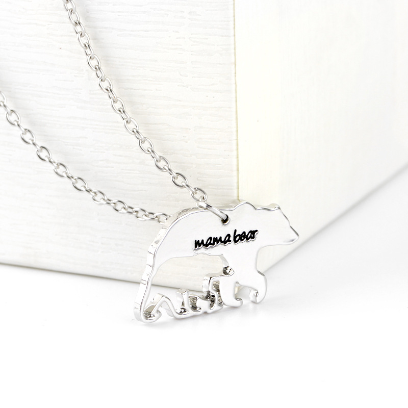 bear mother necklace clavicle chain motheru0027s day gift Mama Bear animal bear necklace wholesale n