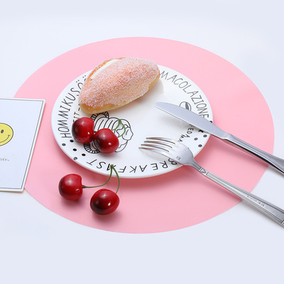 廠家直銷圓形餐廳咖啡廳防水防滑餐盤墊吧台墊隔熱茶杯墊矽膠餐墊