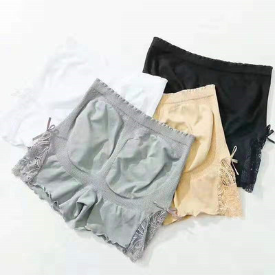 防走光安全裤女蕾丝夏棉收腹提臀翘臀无痕打底四角平角内裤塑身|ru