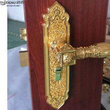 佰登厂家24K全铜金色房门锁把手锁执手锁室内门锁拉手锁木门锁