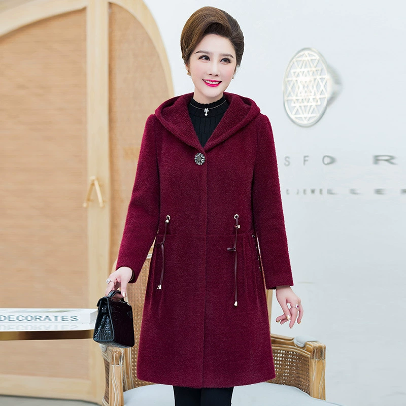 Новинка зимы 2010, женское бархатное пальто средней длины с капюшоном, элегантное утолщенное очень большое пальто 9XL в стиле хорька