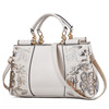 Capacious one-shoulder bag, with embroidery