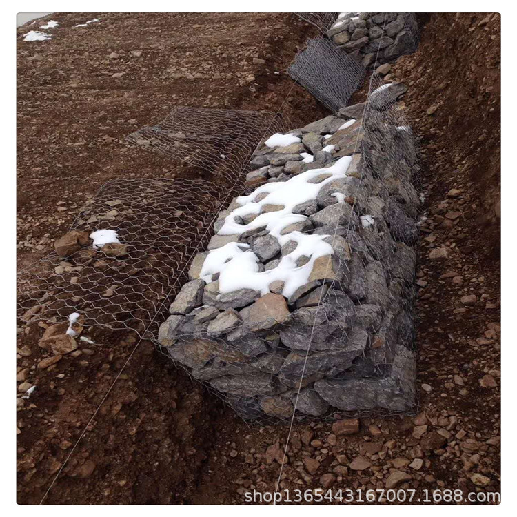 厂家生 产供应 低碳石笼网 江河堤坝防冲网箱格宾石笼网批发