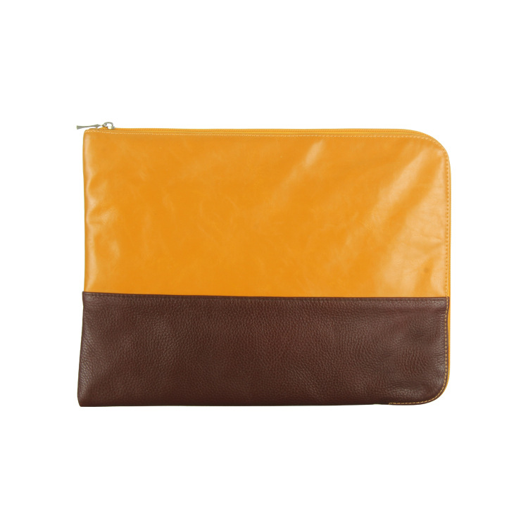 Factory Direct Sales PU Contrasting Color Clutch Computer Bag for Business Trips and Office Liner Bag Is Easy to Carry and Can Be Batched with LOGO