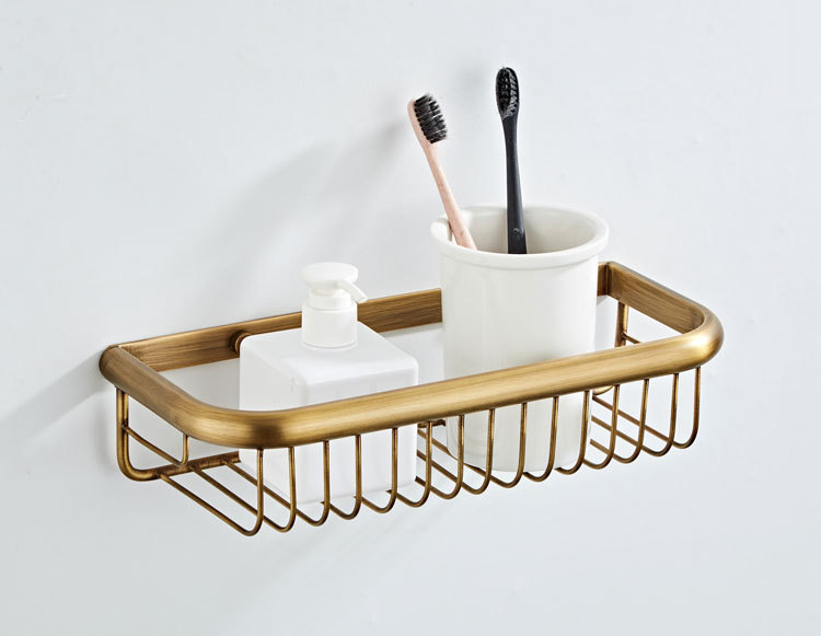 仿古古铜色30厘米置物篮网篮厂家直销批发复古全铜篮