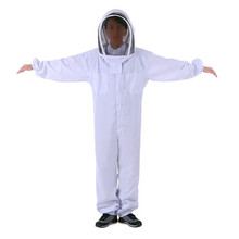 外貿養防蜂服全身連體出口太空服蜂衣棉布加厚白色蜜蜂防護用品
