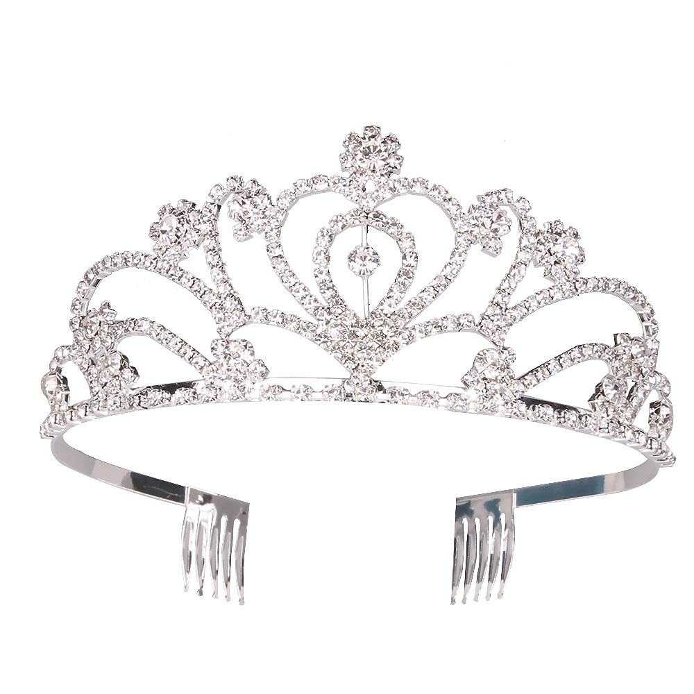 欧美新娘饰品皇冠亚马逊货源水钻王冠结婚凤冠头冠头饰婚纱配饰件