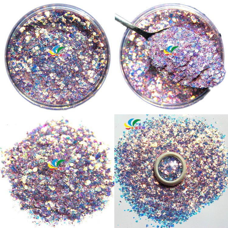 Wholesale of gold onion powder, sequins, hexagonal heart, five-pointed star, irregular-shaped laser colored PET sequins, nail gold powder and glitter powder pic 25