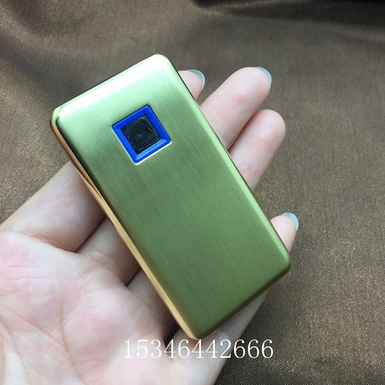 (2개) USB 충전 방풍 옥 대나무 라이터 HETIAN QINGYU 남성 지문 센서 터치 담배 라이터