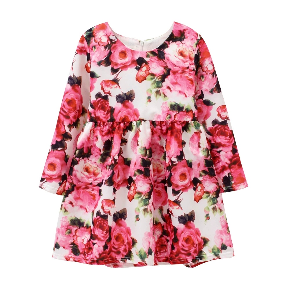 Платье весной, детская одежда, цветочная, (трейдинг через границу), с коротким рукавом