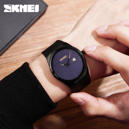 Skmei fashionable and simple European and American hot-selling casual, light and versatile men's calendar waterproof quartz watch