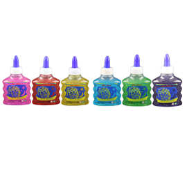 康汇100毫升波浪形闪光胶金粉胶小苏打或PSS成型学生手工DIY胶水