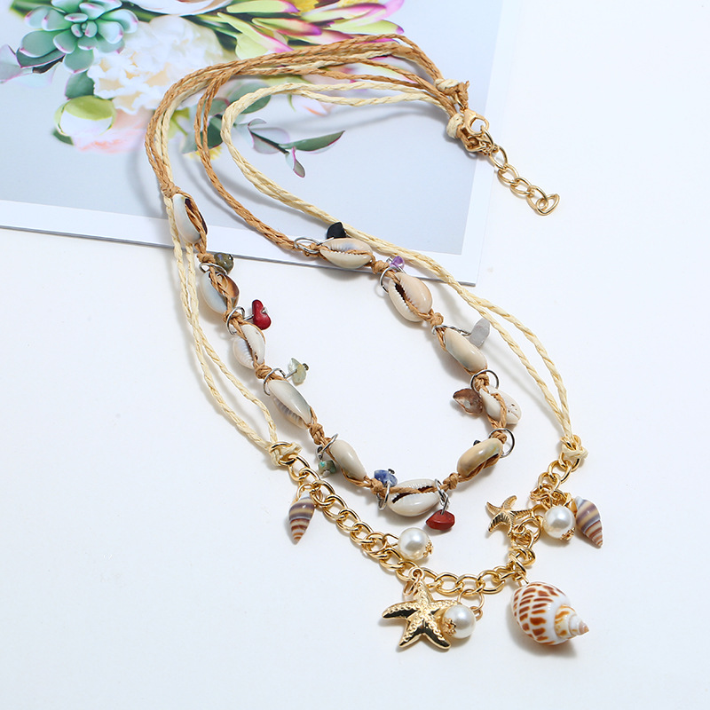Starfish, Shell Pattern Hawaiian Beach Starfish Shell Alloy Shell Wholesale Necklace