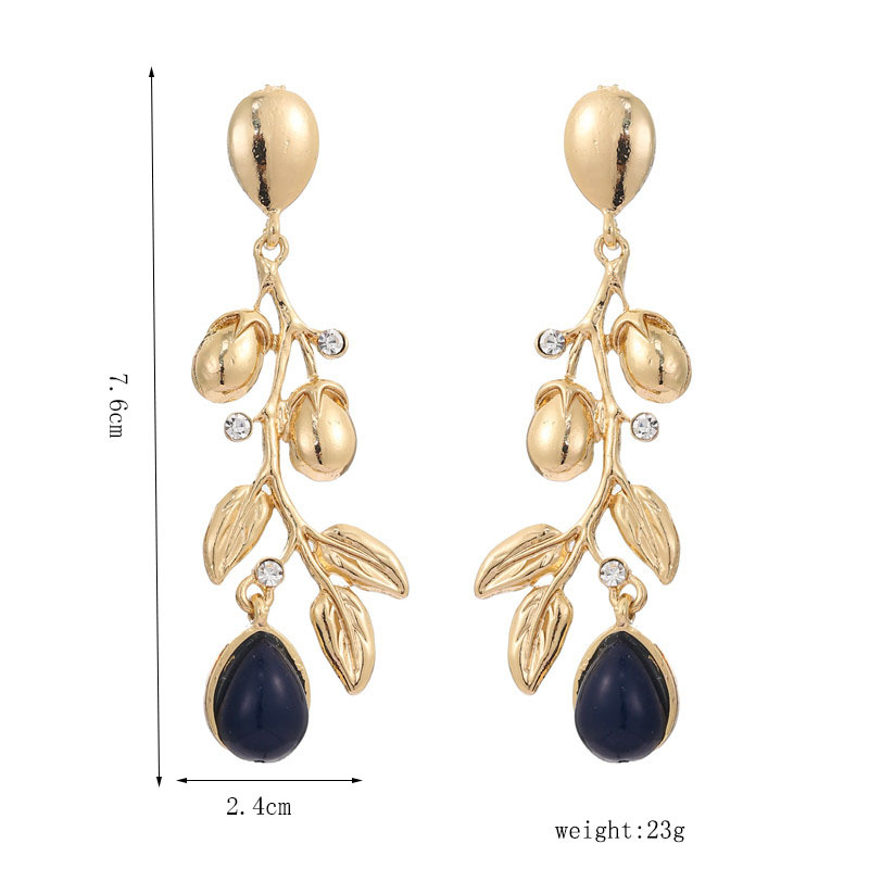 Leaf-studded Geometric Creative Plant Alloy Plating Earrings Accessories Female Jewelry display picture 2