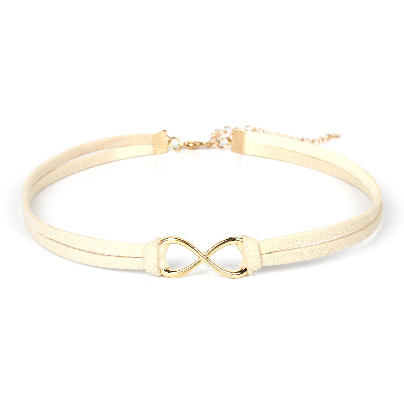 7g Weight Necklace Classification Women'S Gender Royal Blue, Lake Blue, Grey, Beige, Green, Wine Red, Yellow, Black Color New Hot-saling 8 Word Infinite Korean Velvet Rope Short Choker 1